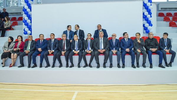 Торжественное мероприятие по случаю открытия после ремонта спортивного дворца Азербайджанского технического университета - Sputnik Азербайджан