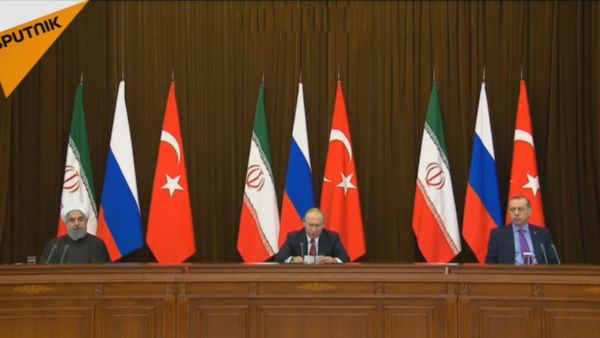 LIVE: Заявление для прессы лидеров России, Ирана и Турции по итогам встречи в Сочи - Sputnik Азербайджан