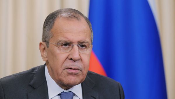 Министр иностранных дел РФ Сергей Лавров на пресс-конференции по итогам встречи с министрами иностранных дел прикаспийских государств - Sputnik Азербайджан