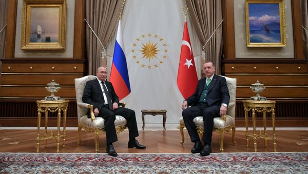 Президент РФ Владимир Путин и президент Турции Реджеп Тайип Эрдоган во время встречи, 11 декабря 2017 года - Sputnik Азербайджан