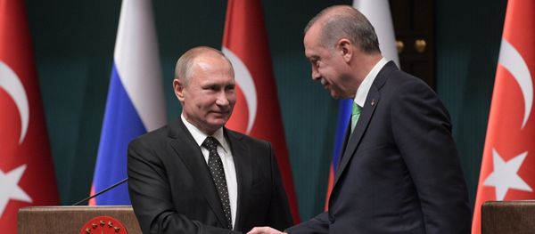 Президент РФ Владимир Путин и президент Турции Реджеп Тайип Эрдоган во время совместного заявления для прессы по итогам российско-турецких переговоров, 11 декабря 2017 года - Sputnik Азербайджан