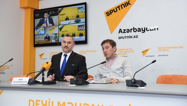 Видеомост к Международному дню мигранта Баку- Минск-Бишкек-Кишинев в мультимедийном пресс-центре Sputnik Азербайджан - Sputnik Азербайджан