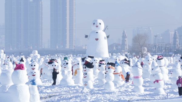 2018 снеговиков в честь нового года слепили в парке китайского Харбина - Sputnik Азербайджан