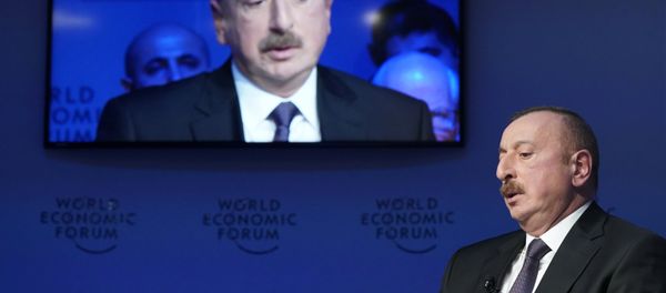 Президент Азербайджана Ильхам Алиев в ходе Всемирного экономического форума в Давосе, Швейцария, 23 января 2018 года - Sputnik Азербайджан