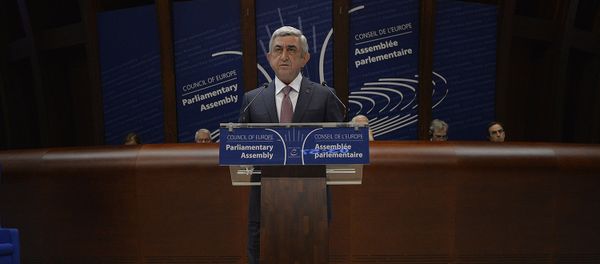 Выступление президента Армении Сержа Саргсяна на зимней сессии ПАСЕ, 24 января 2018 года - Sputnik Азербайджан