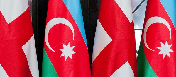 Флаги Азербайджана и Грузии Флаги Азербайджана и Грузии - Sputnik Азербайджан