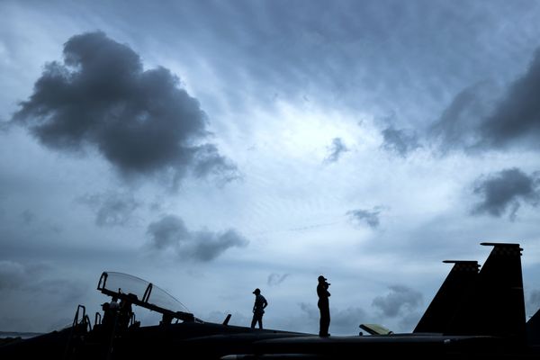 Истребитель F-15SG на авиашоу в Сингапуре - Sputnik Азербайджан