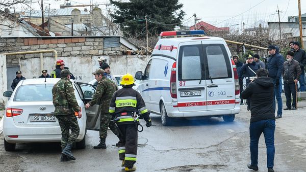 Пожар в Республиканском наркологическом диспансере в Баку - Sputnik Азербайджан