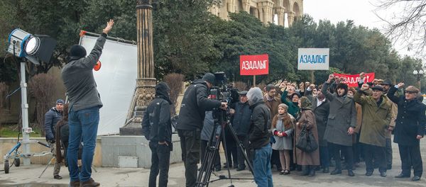 Съемки фильма, посвященного 100-летию Азербайджанской Демократической Республики - Sputnik Азербайджан