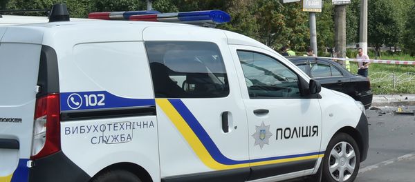 Автомобиль полиции в Украине, фото из архива - Sputnik Азербайджан