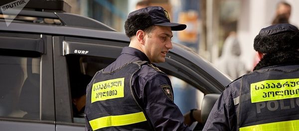 Сотрудники патрульной полиции в Тбилиси, фото из архива - Sputnik Азербайджан