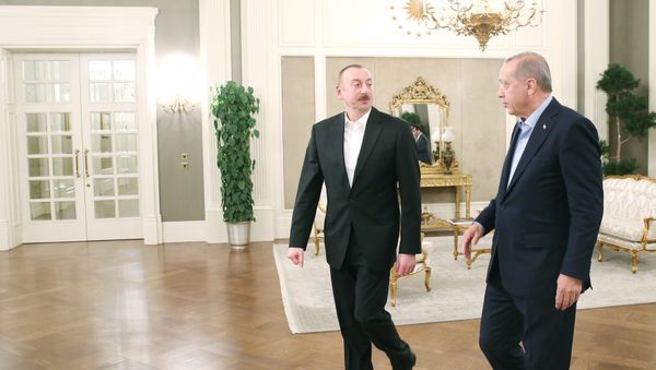 Президенты Турции и Азербайджана Реджеп Тайип Эрдоган и Ильхам Алиев - Sputnik Азербайджан