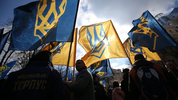 Акция протеста  в Киеве против олигархов - Sputnik Азербайджан