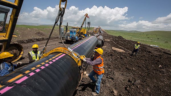Строительные работы трансанатолийского газопровода (TANAP), фото из архива - Sputnik Азербайджан