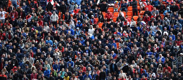 Болельщики во время матча группового этапа чемпионата мира по футболу между сборными Египта и Уругвая - Sputnik Азербайджан