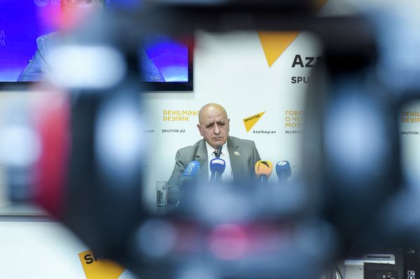 Видеомост Москва – Баку, посвященный развитию азербайджано – российских отношений в мультимедийном пресс-центре Sputnik Азербайджан - Sputnik Азербайджан