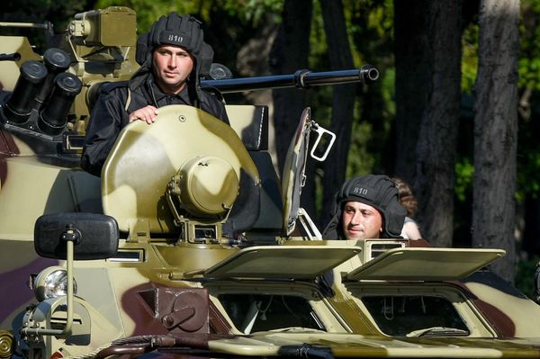 Военный парад по случаю 100-летия освобождения Баку Кавказской исламской армией. 15 сентября 2018 года - Sputnik Азербайджан