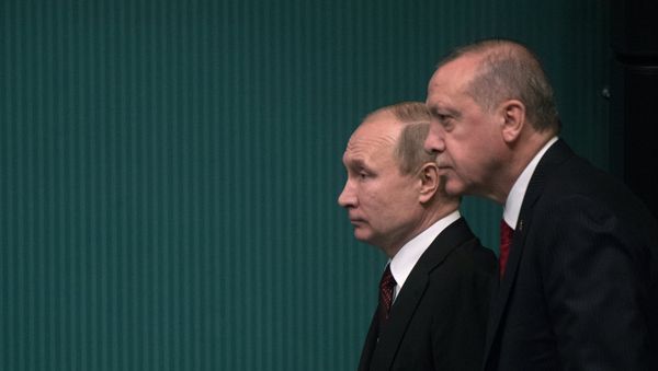 Президент РФ Владимир Путин и президент Турецкой Республики Реджеп Тайип Эрдоган, фото из архива - Sputnik Азербайджан