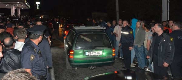 Акция протеста на дороге Ахмета-Телави в Грузии Акция протеста на дороге Ахмета-Телави в Грузии - Sputnik Азербайджан