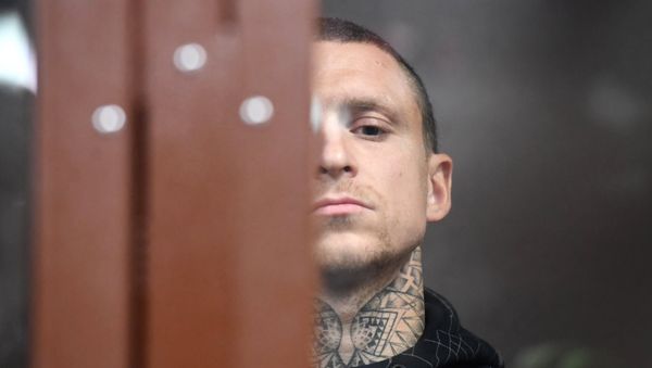 Футболист Павел Мамаев, обвиняемый в хулиганстве, на заседании Тверского районного суда Москвы, где рассматривается ходатайство следствия о его аресте - Sputnik Азербайджан