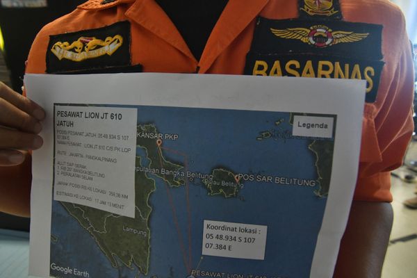 Карта, показывающая поисковую операцию на месте крушения самолета Lion Air flight JT 610 в Индонезии - Sputnik Азербайджан