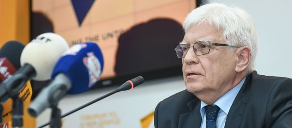 Пресс-конференция посла России в Азербайджане Михаила Бочарникова в Мультимедийном пресс-центре Sputnik Азербайджан - Sputnik Азербайджан