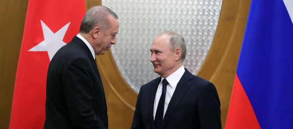 Президент РФ Владимир Путин и президент Турецкой Республики Реджеп Тайип Эрдоган - Sputnik Азербайджан