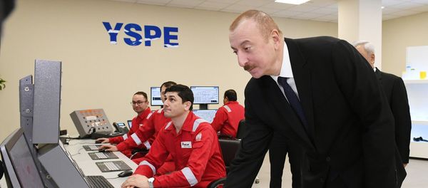 Prezident İlham Əliyev Sumqayıtda “SOCAR Polymer”in yüksək sıxlıqlı polietilen zavodunun açılışında iştirak edib - Sputnik Азербайджан