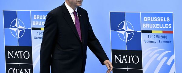 Президент Турции Реджеп Тайип Эрдоган на саммите НАТО (Организация Североатлантического договора) в штаб-квартирt НАТО в Брюсселе - Sputnik Азербайджан