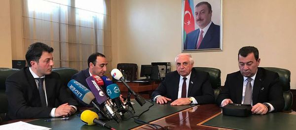 Церемония подписание обращения к генеральному секретарю Организации Объединенных Наций (ООН) Антониу Гуттеришу - Sputnik Азербайджан