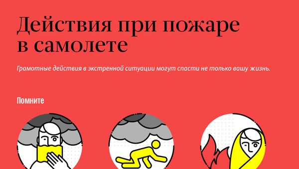 Действия при пожаре в самолете - Sputnik Азербайджан
