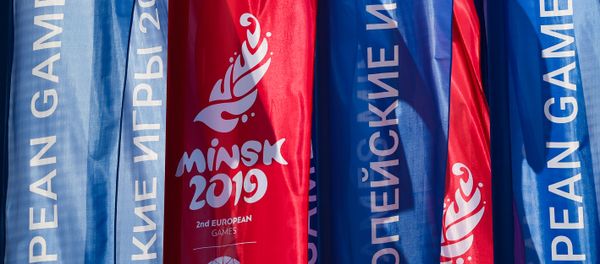 Флаги с символикой II Европейских игр в Минске  - Sputnik Азербайджан