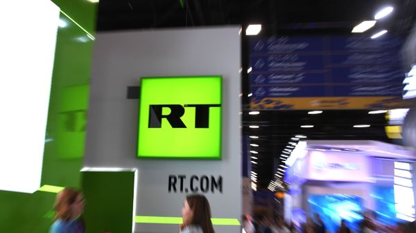 Russia Today-in stendi, arxiv şəkil - Sputnik Азербайджан