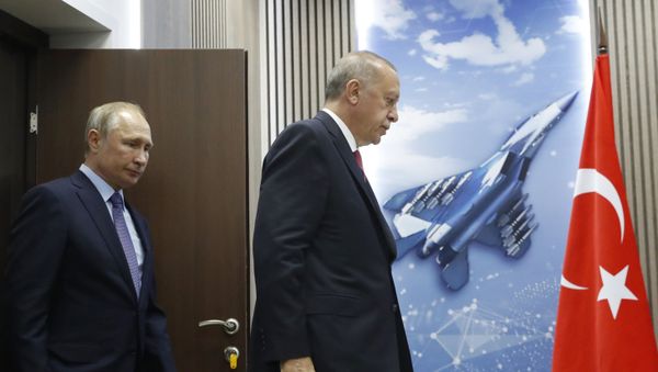 Президент РФ Владимир Путин и президент Турции Реджеп Тайип Эрдоган, фото из архива - Sputnik Азербайджан