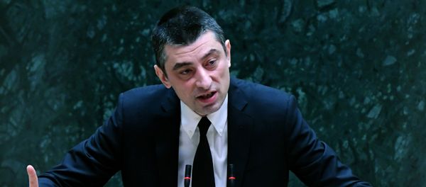 Новый премьер-министр Грузии Георгий Гахария выступает в парламенте в Тбилиси - Sputnik Азербайджан