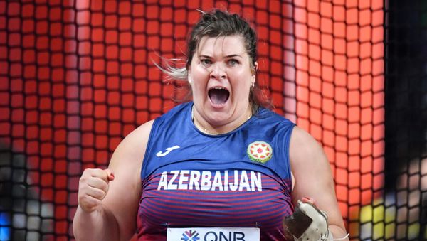  Метательница молота Анна Скидан на чемпионате мира по легкой атлетике, который проходит в Дохе (Катар) - Sputnik Азербайджан