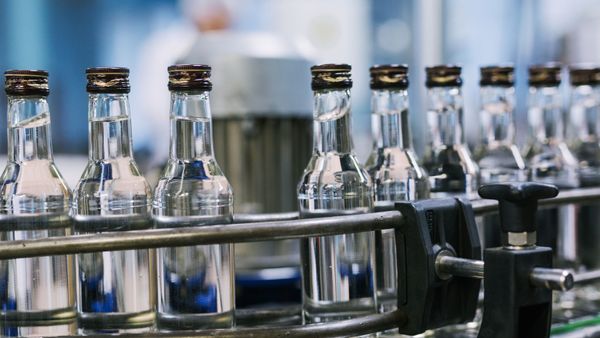 Цех розлива готовой продукции на предприятии по производству водки, фото из архива - Sputnik Азербайджан
