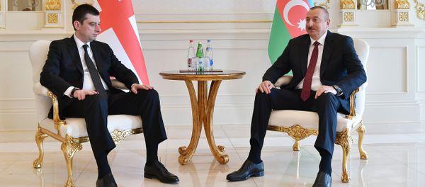 İlham Əliyev Gürcüstanın Baş Naziri Giorgi Qaxariyanı qəbul edib - Sputnik Азербайджан