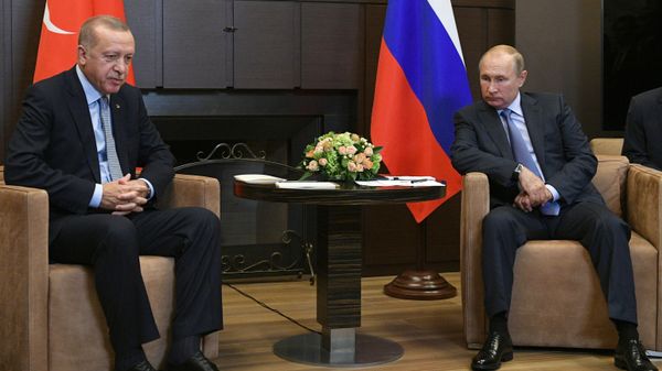 Президент России Владимир Путин и президент Турции Реджеп Тайип Эрдоган - Sputnik Азербайджан