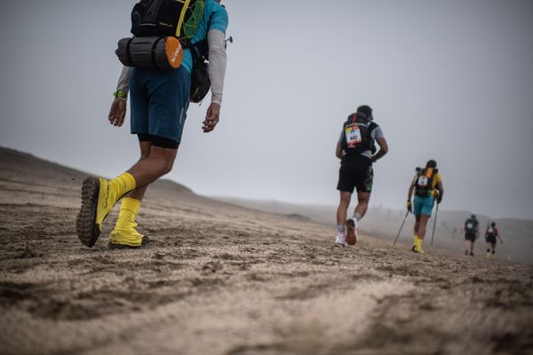 Участники второго этапа 2-го полумарафона Des Sables Ica Desert-Peru в Паракасе, Перу - Sputnik Азербайджан