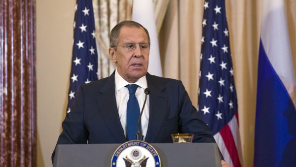 Министр иностранных дел РФ Сергей Лавров на пресс-конференции по итогам встречи в Вашингтоне с госсекретарем США Майком Помпео. - Sputnik Азербайджан