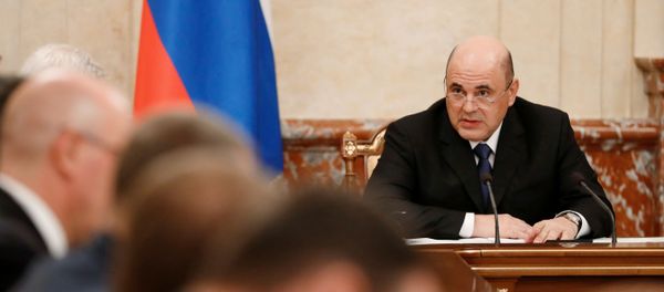 Председатель правительства России Михаил Мишустин на совещании с членами кабинета министров РФ, фото из архива - Sputnik Азербайджан