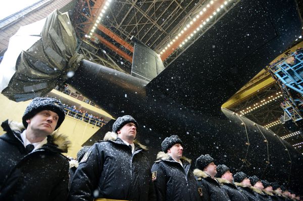 Спуск на воду атомного подводного крейсера Казань ВМФ России - Sputnik Азербайджан