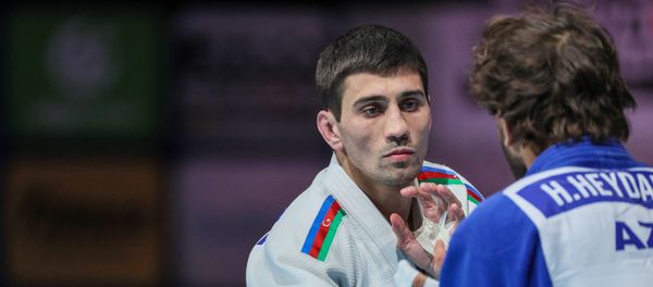 Азербайджанские дзюдоисты Рустам Оруджев и Хидайет Гейдаров, фото из архива - Sputnik Азербайджан