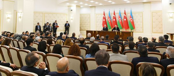 Президенты Азербайджана и Турции выступили с заявлениями для печати - Sputnik Азербайджан