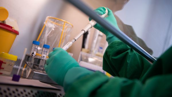 A laborant at the State Health Authorities of Baden-Wuerttemberg works on a test sample of a  suspected case of the 2019 Novel Coronavirus (2019-nCoV)  - Sputnik Азербайджан