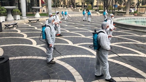 Küçələrin dezinfeksiyası - Sputnik Азербайджан