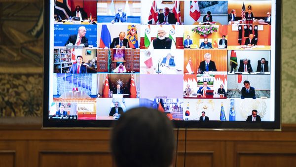 Видеоконференции лидеров Большой двадцатки (G20) - Sputnik Азербайджан