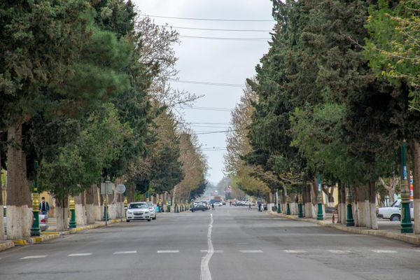Genişmiqyaslı xüsusi karantin zamanı Ağstafada boş qalmış yol - Sputnik Азербайджан