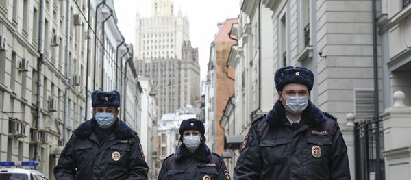 Сотрудники МВД в Москве, фото из архива - Sputnik Азербайджан